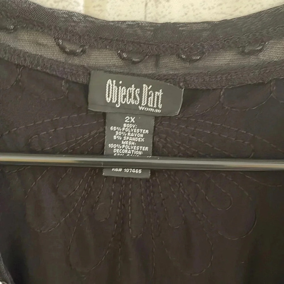 Women’s black open front blouse 2X - Picture 3 of 4
